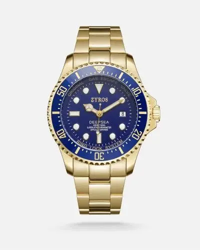 ساعة ديب اوشن الرجالية بلون ذهبي ملكي