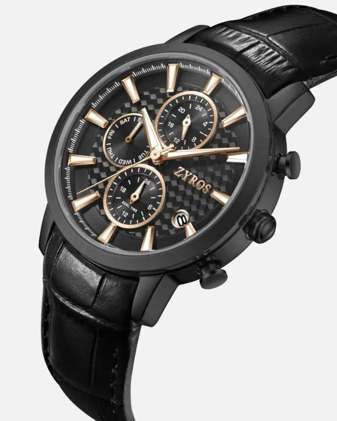 ساعة وقت الرجالية لأناقتك بلون أسود