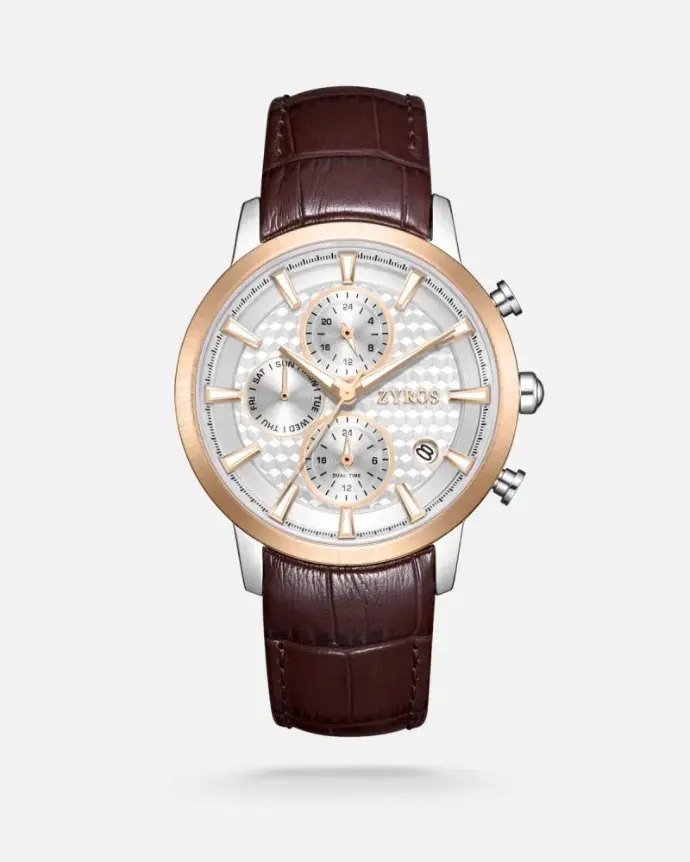 ساعة وقت الرجالية لأناقتك بلون بني