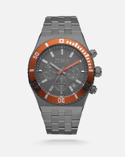 ساعة رجالية بسير ستيل بلون رمادي